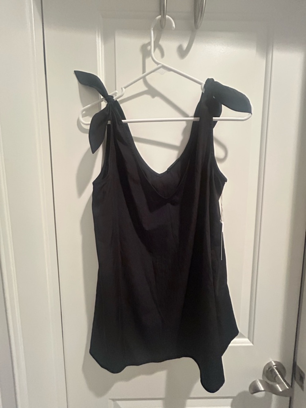 Black Tie-Shoulder Women's Sleeveless Top By Engle Roberts Medium